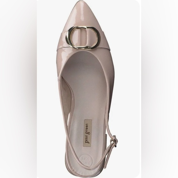 New! Paul Green Tara Slingback Pointed Toe Flats Frappe Soft Patent US 8.5 $415 - Picture 4 of 9